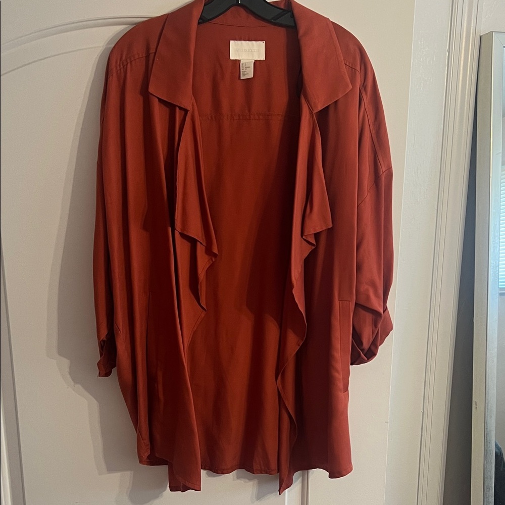 H&M Women's Rust Open-Front Top